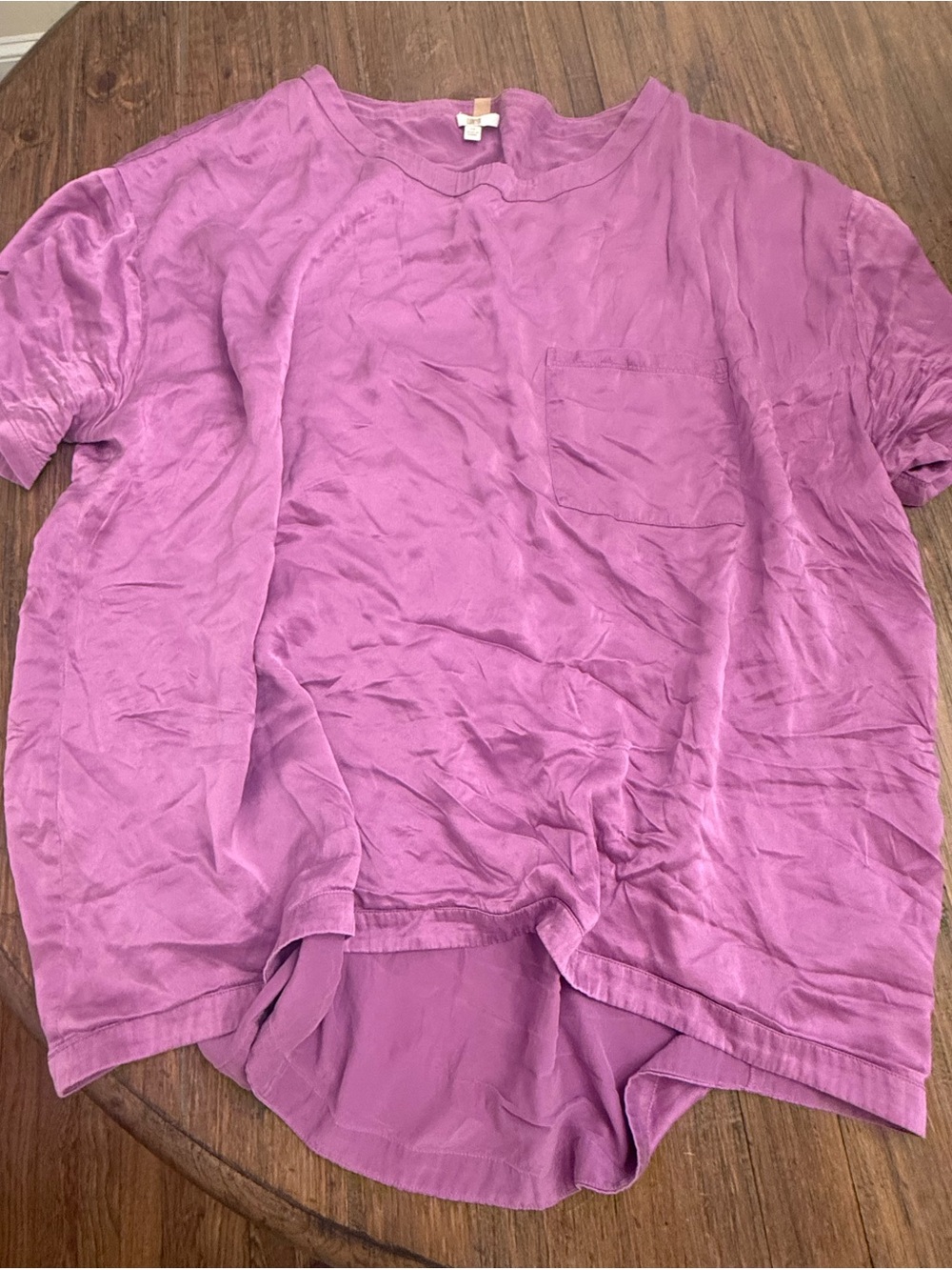 Lunya Washable Silk Pink/Mauve/ Purple oversized Pajama top 2X